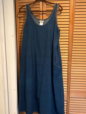 Vermont Country Store Vintage Denim Jumper Jean Dress Medium Boho Cottagecore